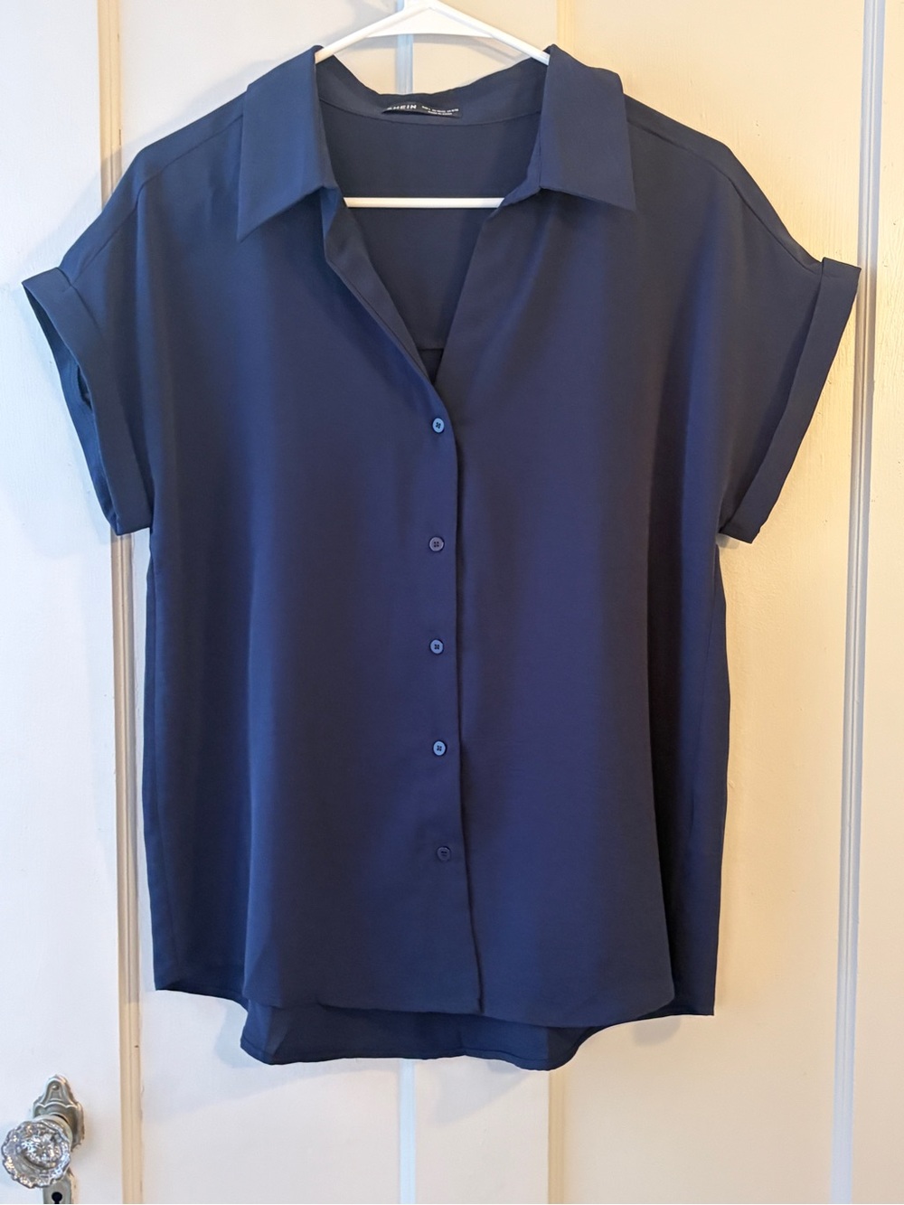 Navy Short-Sleeve Button-Down Shirt
